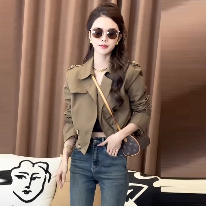 咖色外套女春秋2024年新款韩版时尚设计感小个子百搭风衣夹克上衣