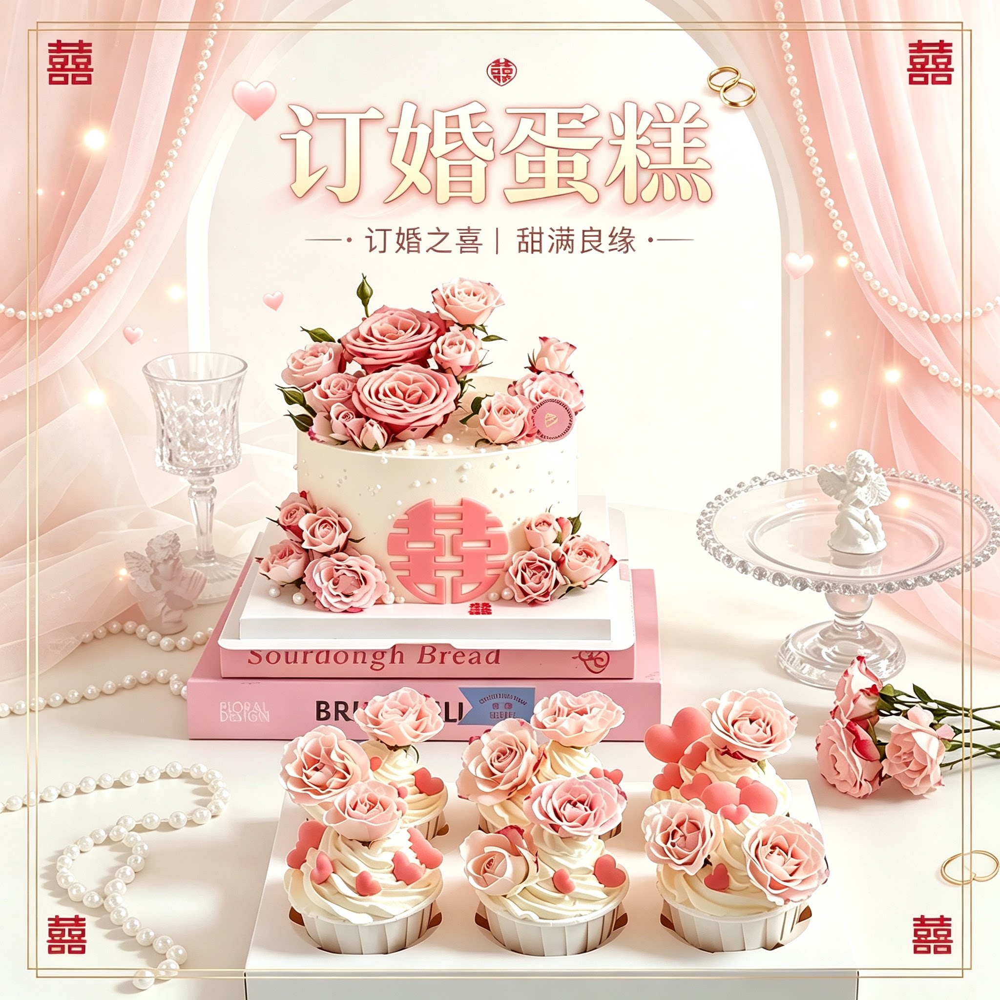 订婚婚宴结婚主蛋糕同城配送