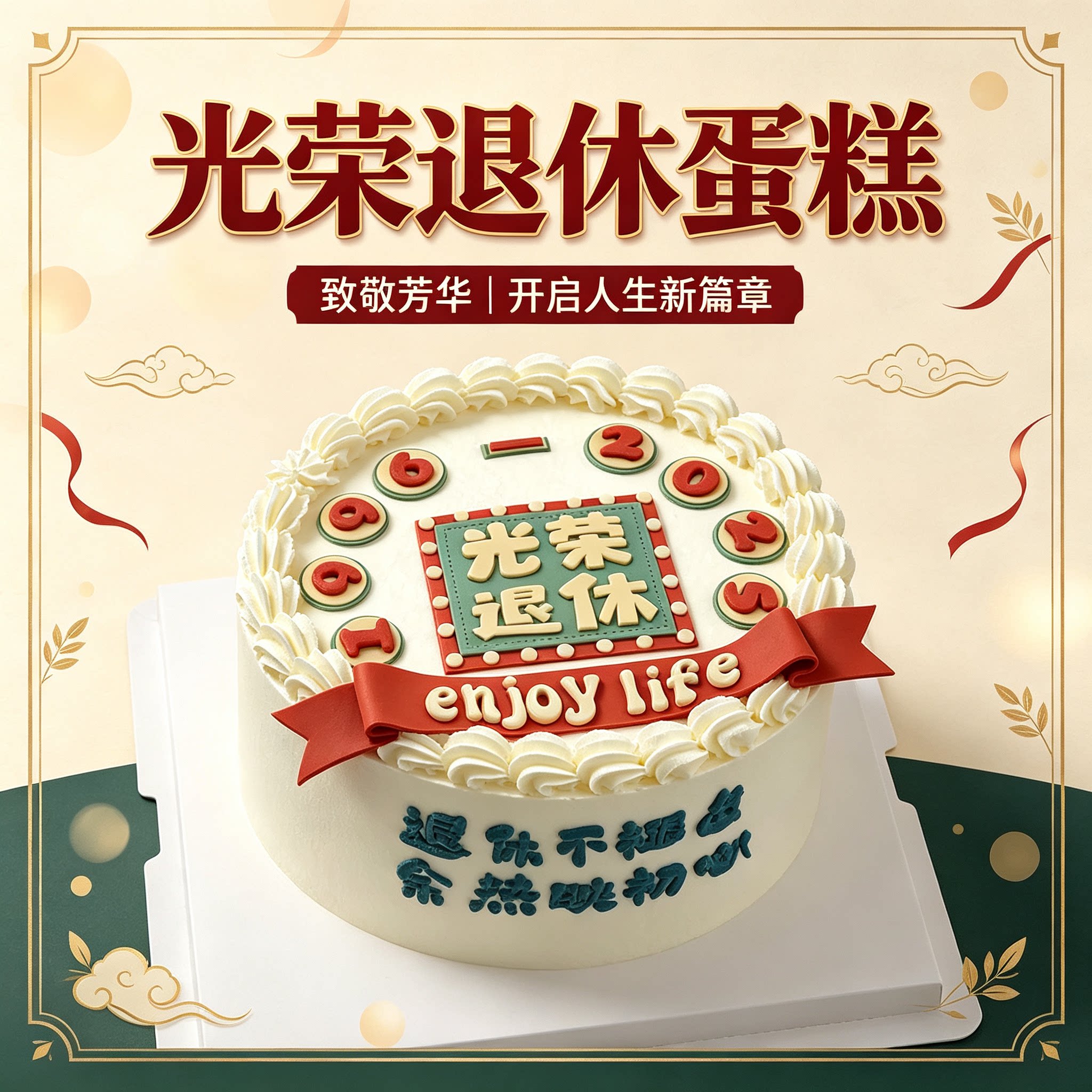 退休定制锦旗蛋糕同城配送