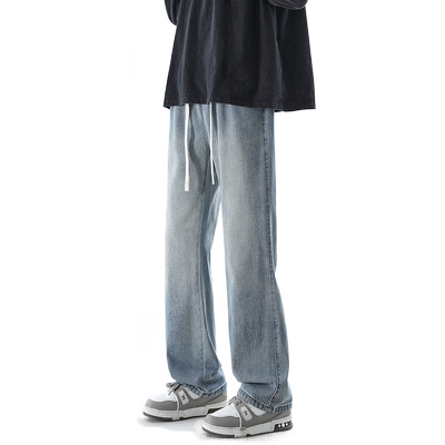 浅色微喇牛仔裤男款2024春季新款