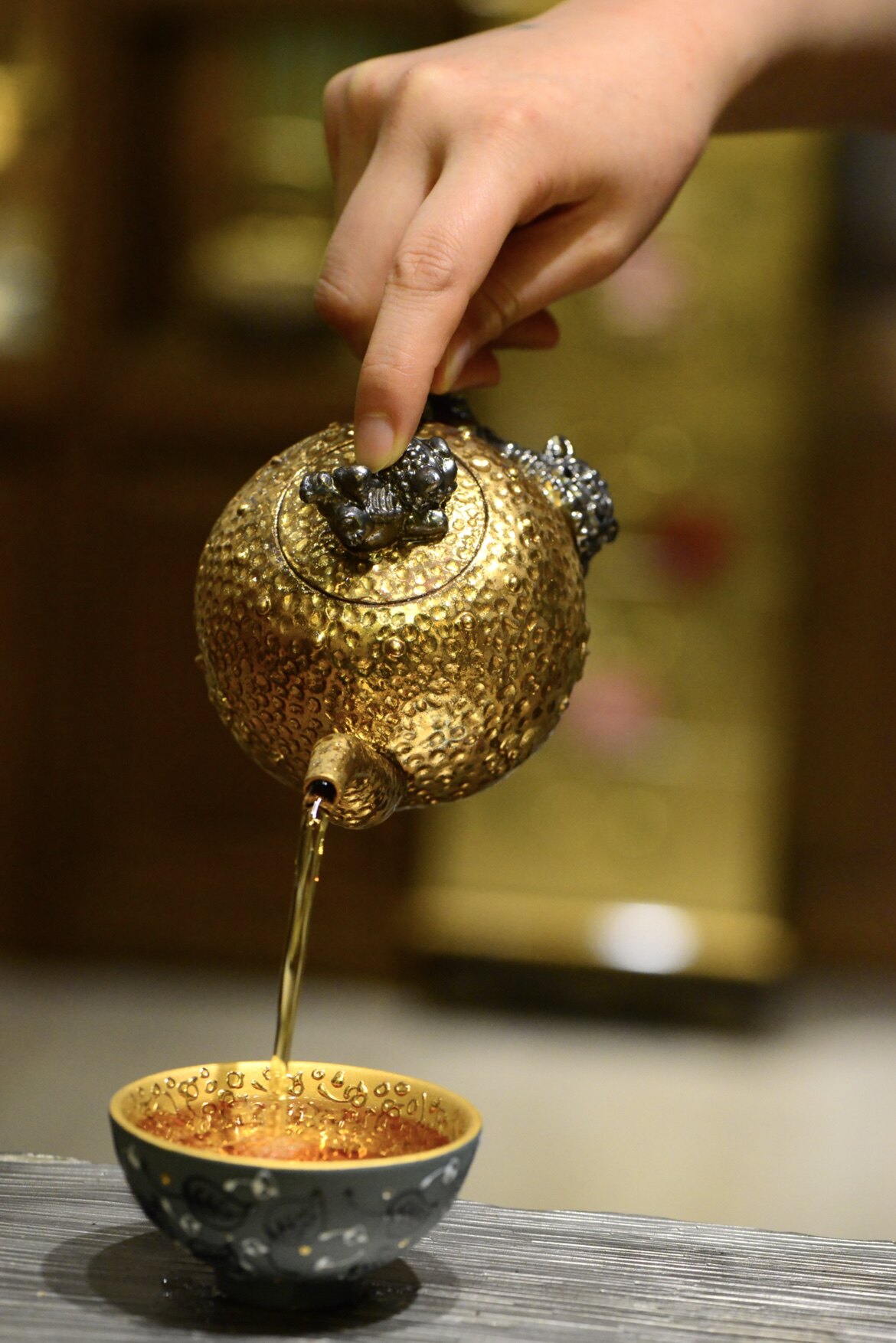 茶壶台湾许明香老师手工制转化融合亲子狮子金银釉泡茶壶茶具包邮