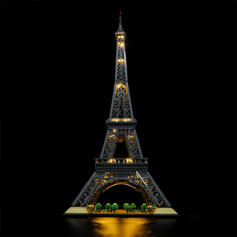 YEABRICKS适用乐高灯饰法国巴黎铁塔10307埃菲尔铁塔LED灯光组DIY