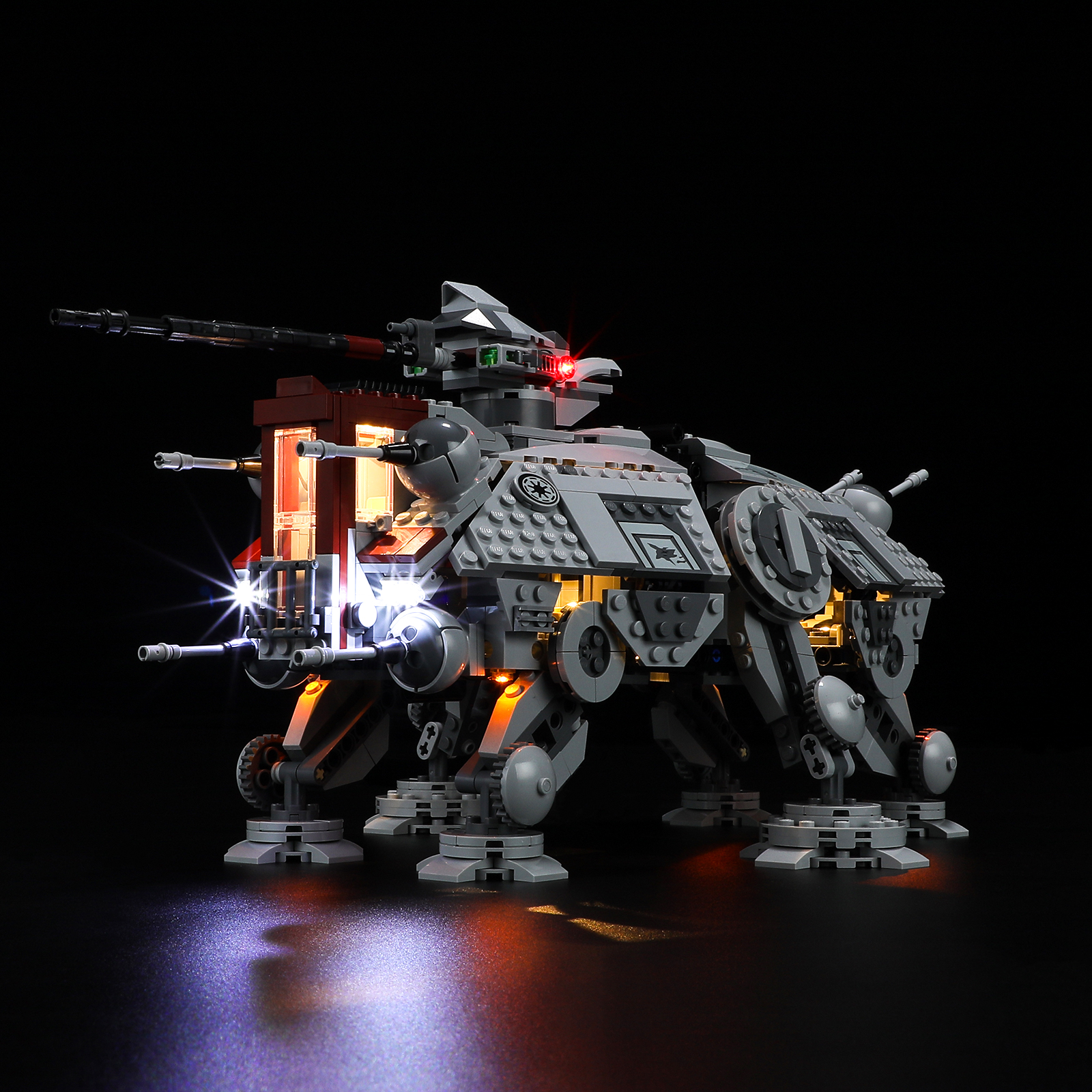 YEABRICKS LED灯饰适用乐高75337星球大战 AT-TE步行机积木灯改件