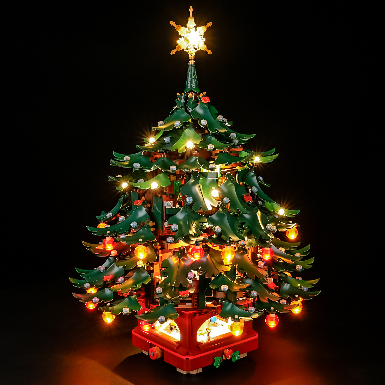 YEABRICKS适用乐高41843 家庭圣诞树LED灯饰积木灯光配件节日礼物
