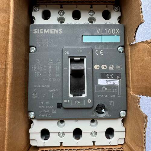 可议价断路器VL160X 3P 80A 正品3VL170