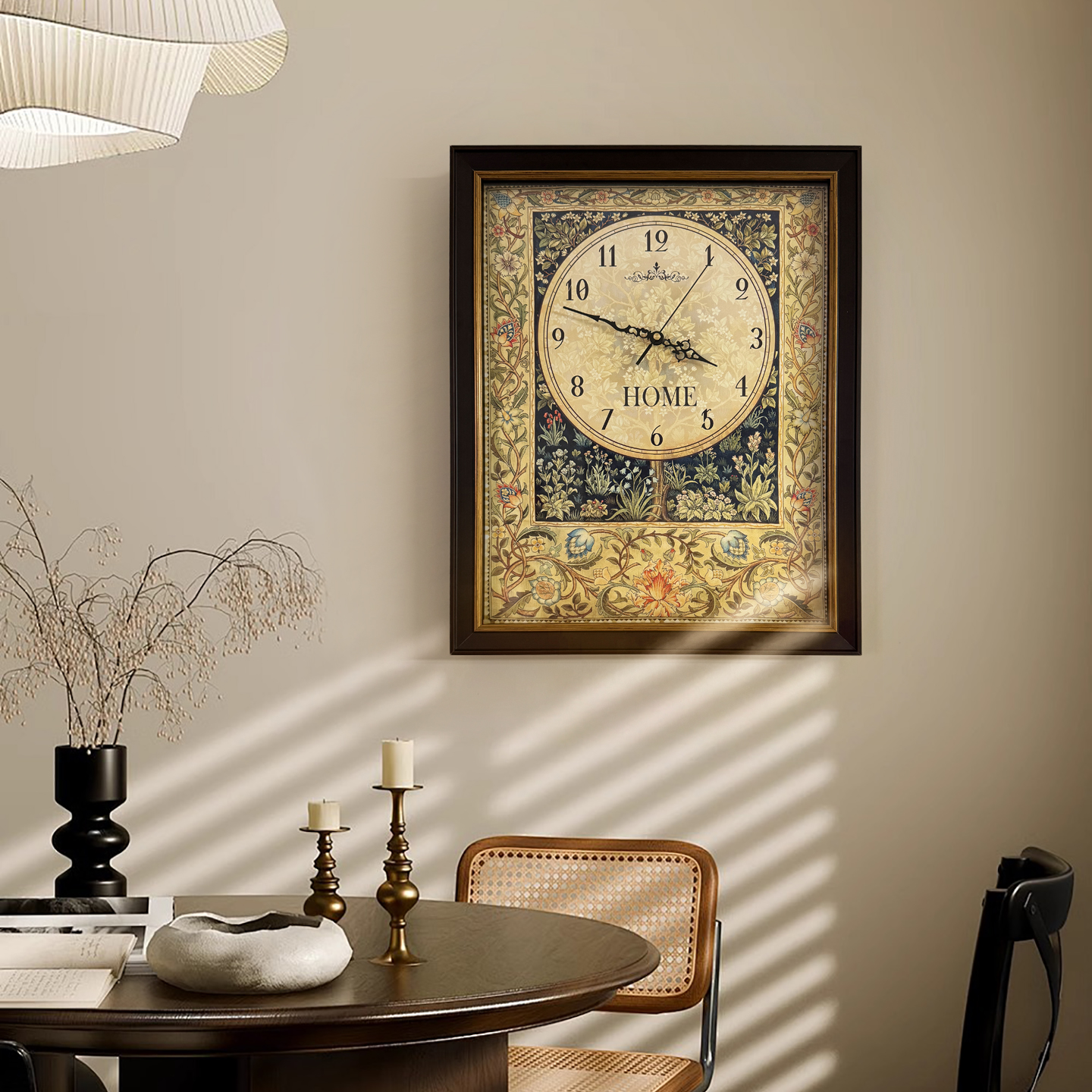 实木轻法式复古钟表挂画