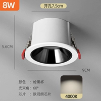 【Gun Black Cup】 8W 4000K Нейтральный свет