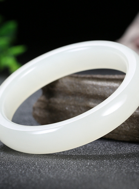 【久龙玉器】收藏级 天然特细和田玉羊脂玉手镯和田玉手镯55.87g