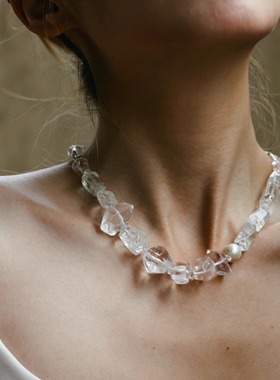水晶原矿石颈链原创设计