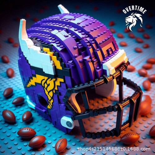 NFL积木头盔职业橄榄球大联盟球队创意玩具