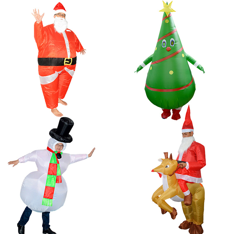 圣诞系列圣诞树圣诞老人雪人圣诞麋鹿充气服人偶表演充气道具