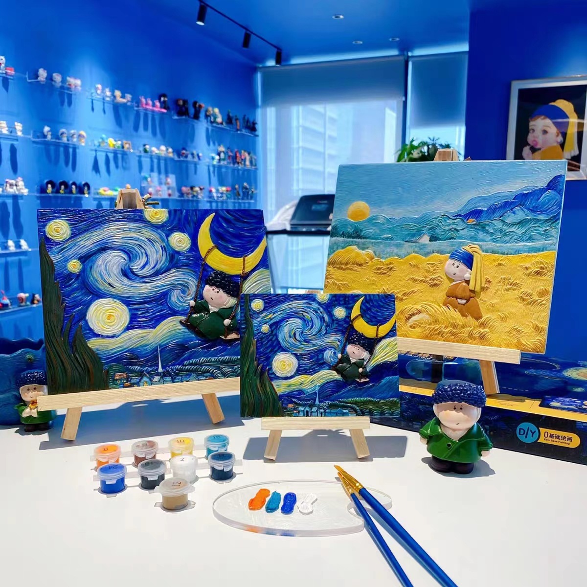 世界名画3d立体石膏浮雕画厂家欧式装饰画摆摊团建创意DIY图片
