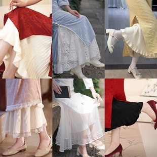 《百搭衬裙合集》旗袍衬裙内搭四季内衬裙叠穿防走光百褶半身裙女