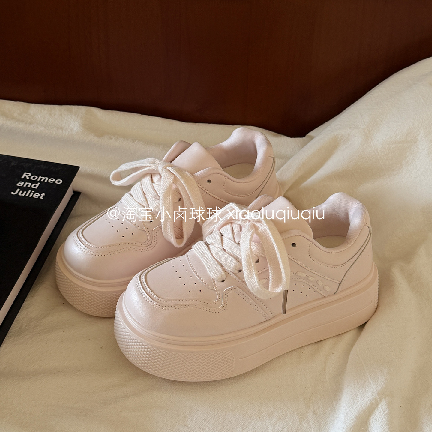 小卤球球 韩系面包鞋厚底小白鞋子女2026新款春夏季爆款增高板鞋