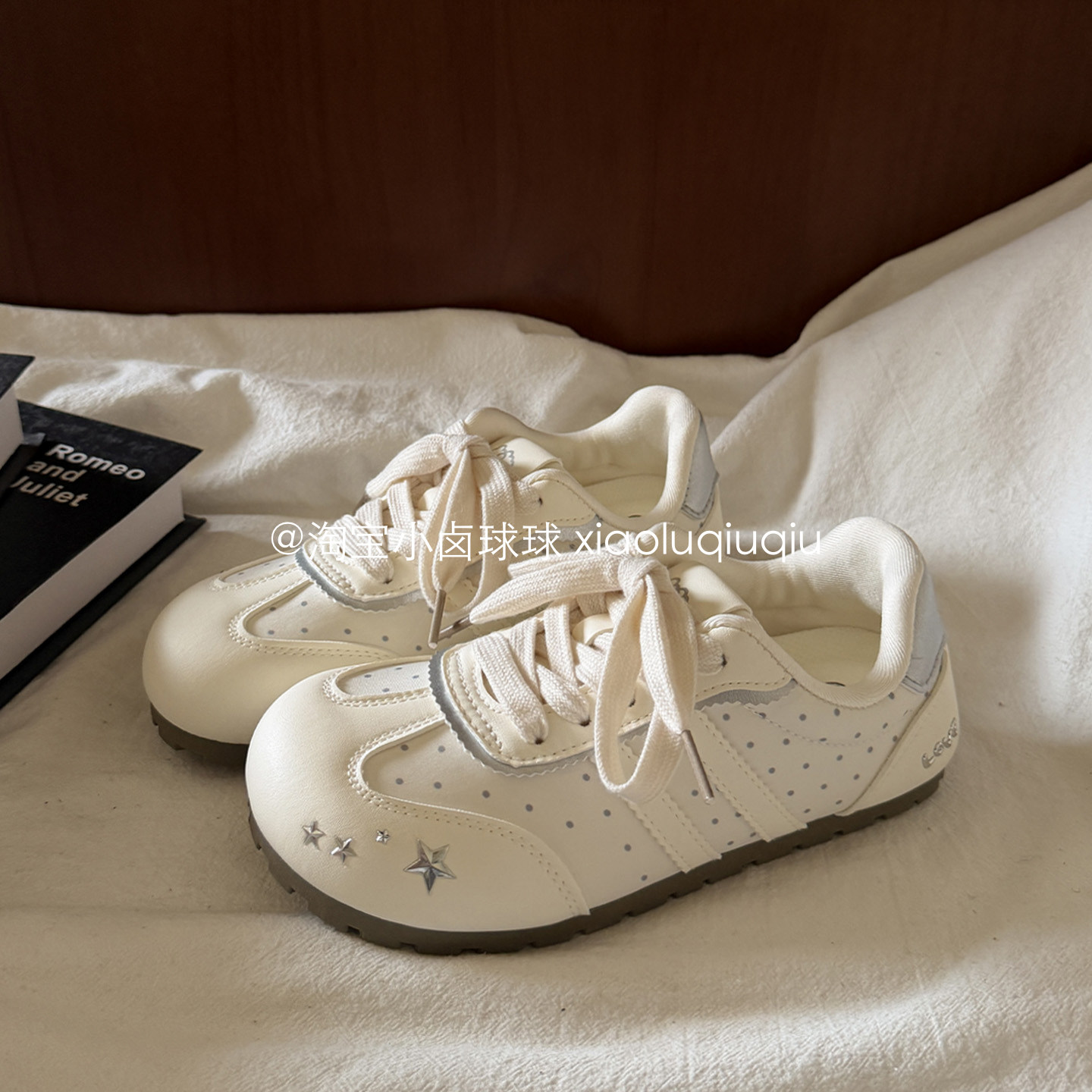 小卤球球星星德训鞋厚底小白鞋女款2026新款夏季百搭学生板鞋子潮