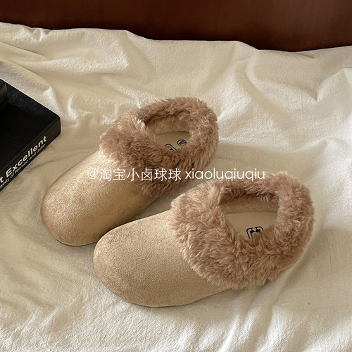 小卤球球鞋子女鞋百搭勃肯鞋女鞋冬季加绒保暖二棉鞋2025新款爆款