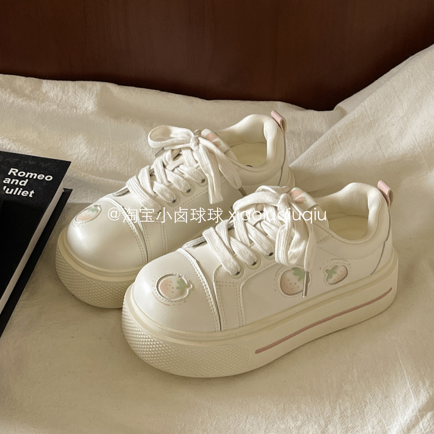 小卤球球 韩系面包鞋厚底小白鞋子女鞋2026新款春季4.5CM增高板鞋,女鞋,休闲板鞋,淘宝优惠券,粉丝福利购,淘宝优惠卷