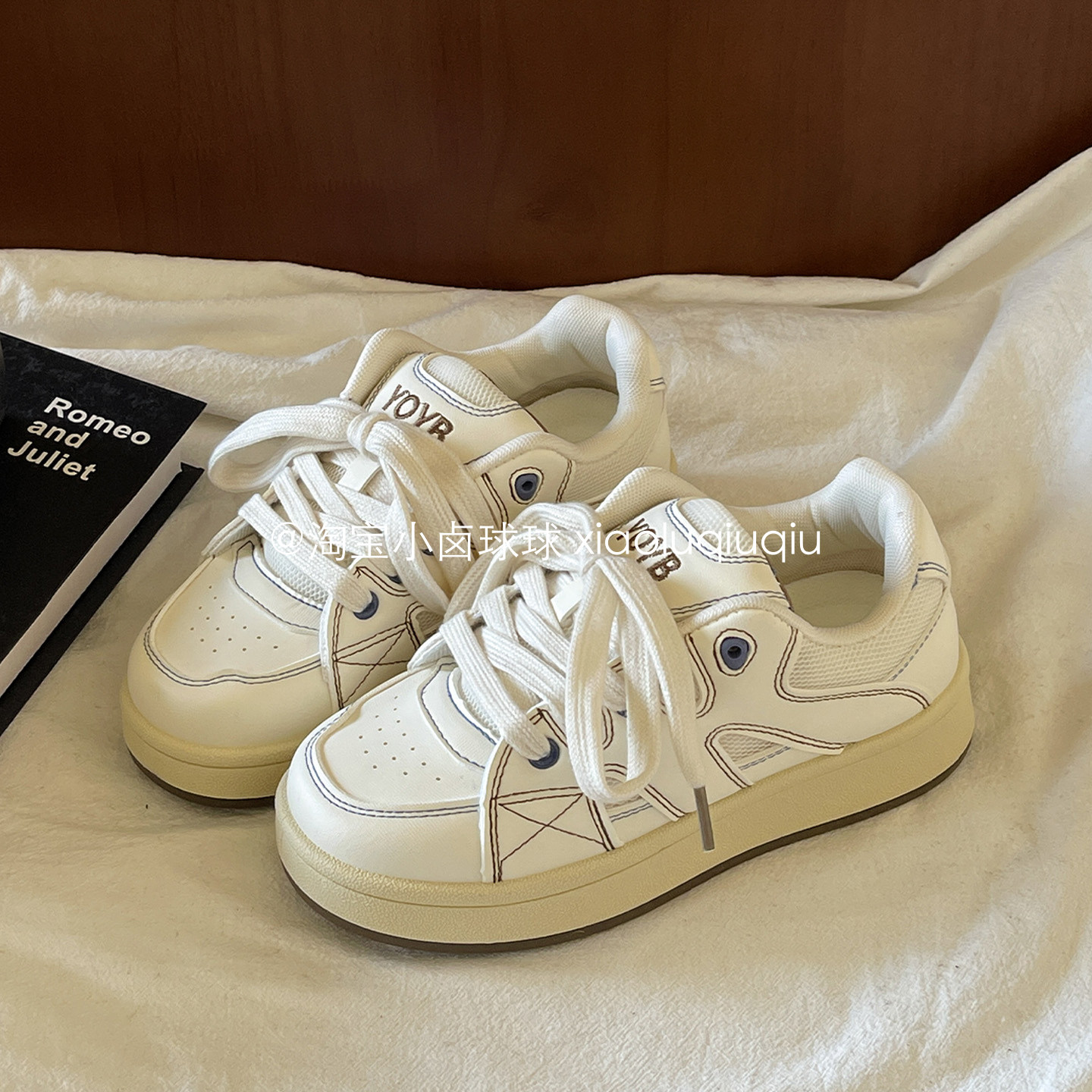 小卤球球韩系面包鞋厚底小白鞋春季2026年新款鞋子女百搭学生板鞋,女鞋,休闲板鞋,淘宝优惠券,粉丝福利购,淘宝优惠卷