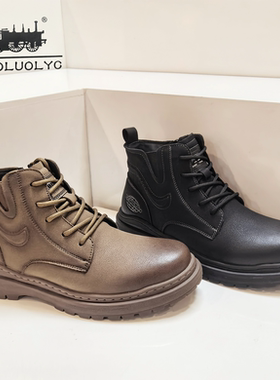 保罗老爷车男鞋2025冬季新款时尚百搭男棉鞋高帮休闲棉鞋26685