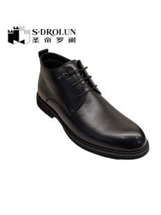 圣帝罗阑正品男鞋2024专柜真皮牛皮平跟正装工作系带男棉鞋1262