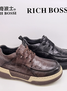 里奇波士男鞋2025冬季新款时尚百搭休闲男棉鞋高帮鞋566M328/7