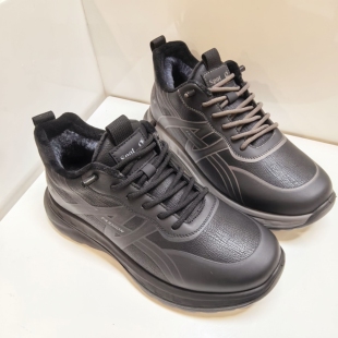 圣帝罗阑男鞋2025冬季新款时尚百搭男棉鞋高帮厚底休闲棉鞋1808/7