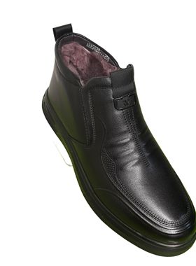 宾利烟斗男鞋2024冬季新款皮毛一体保暖高帮厚底防滑男棉鞋85020