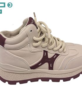 F3女鞋2024冬季新款加绒保暖高帮厚底防滑休闲女棉鞋47302