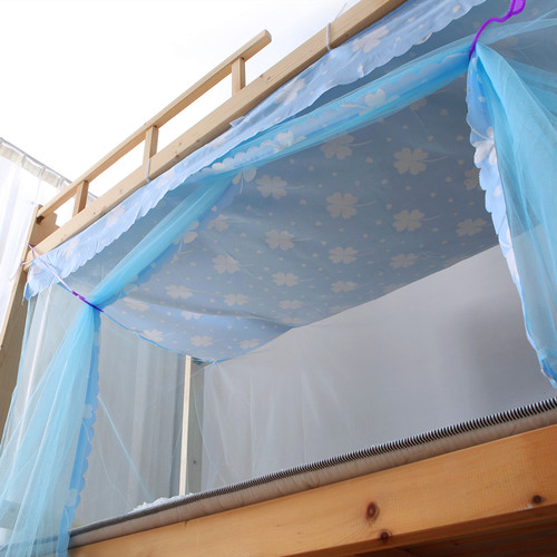 宿舍蚊帐学生单人床上下铺通用加密加厚1.2大学寝室防尘顶帐纱0.9