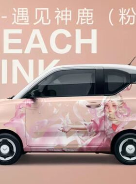 五菱宏光minive车身贴纸瑶妹蔡文姬貂蝉王者荣耀车贴装饰改装拉花