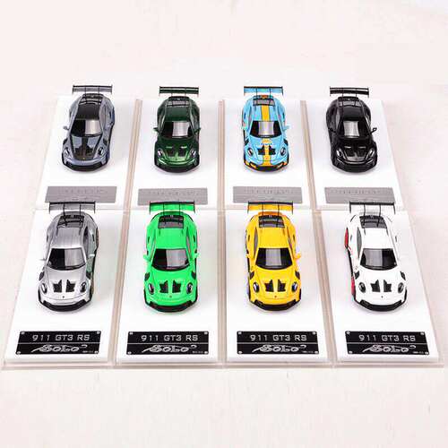 新款 SOLO 1:64保时捷911 GT3 RS仿真树脂汽车模型收藏摆件