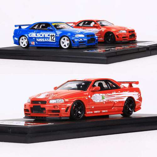 新款 Fast Speed FS 1:64天际线Skyline R34仿真合金汽车模型