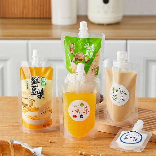 透明吸嘴袋奶茶袋一次性饮料袋