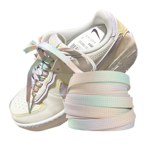 适配AF1空军一号AJ1多米织带白粉蓝紫拼接马卡龙复活节男女鞋 带绳