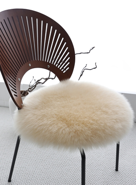 小沙澳洲纯羊毛沙发垫椅垫圆形坐垫凳子方垫餐椅贝壳椅垫长毛绒垫