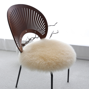 小沙澳洲纯羊毛沙发垫椅垫圆形坐垫凳子方垫餐椅贝壳椅垫长毛绒垫