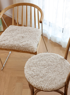 小沙纯羊毛卷花毛椅垫圆形椅子垫坐垫方垫餐椅化妆凳子垫学生椅垫