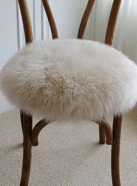 小沙纯羊毛皮圆形坐垫地毯羊毛椅垫羊毛沙发垫蒲团坐垫椅子垫方垫