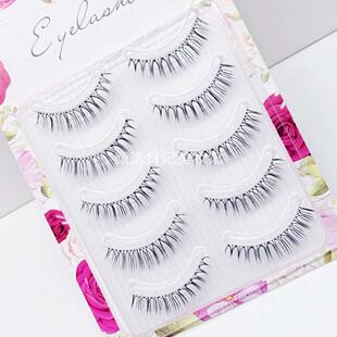 A03五对磨尖假睫毛 眼睫毛 透明梗新娘睫毛女自然仿真浓密初分段式