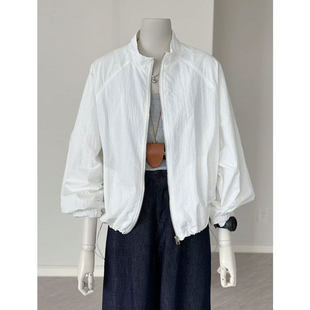 长袖 宽松透气拉链外套夏季 防晒服 薄款 休闲风立领防晒衣女2026夏季