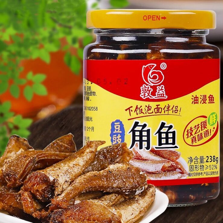 敦益角鱼238g豆鼓味鲜炸咸鱼马鲛鱼早餐配粥小菜杂咸下饭菜罐头鱼