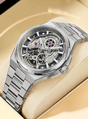 德国布加迪手表男精钢表壳十大全自动机械表官方正品夜光镂空名正