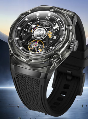 德国布加迪男士手表全自动机械表名牌正品商务镂空透底夜光十大