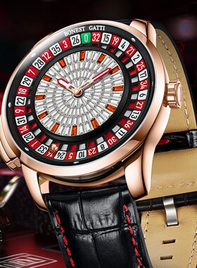 德国布加迪转盘表时尚商务手表休闲娱乐防水正品全自动男士机械表