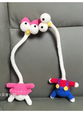 手工钩织长脖子咕咕鸡玩偶挂件