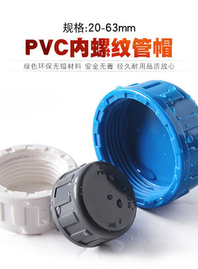 PVC内螺 管帽内丝堵头内螺纹管堵内牙堵帽水管盖子闷头给水管闷盖