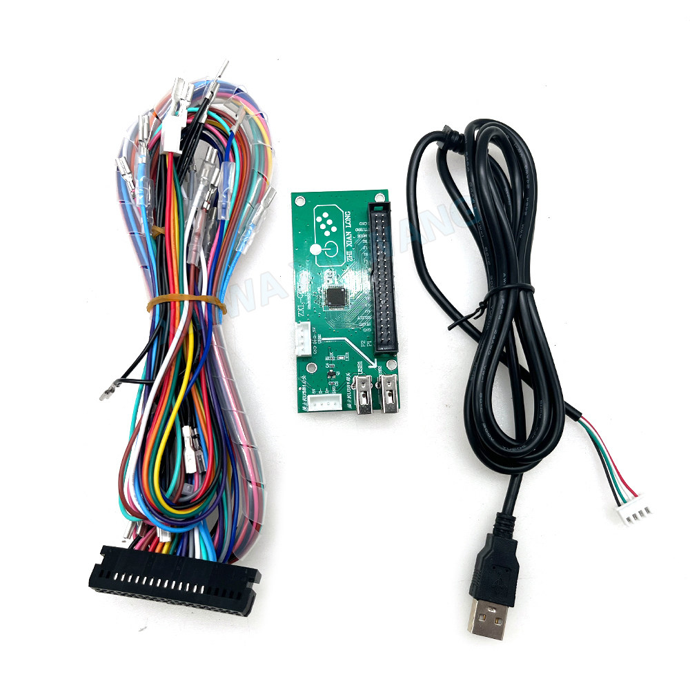 双人对打家用游戏三和摇杆芯片电路板USB PC连接线配件