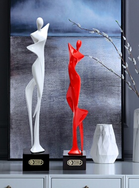 现代简约抽象人物摆件简约抽象舞蹈人物家居装饰品软装陈设工艺品