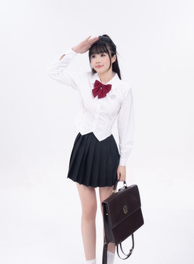 【刺篇】小禾原创jk学院风收腰衬衫设计感小众白色修身长袖上衣女