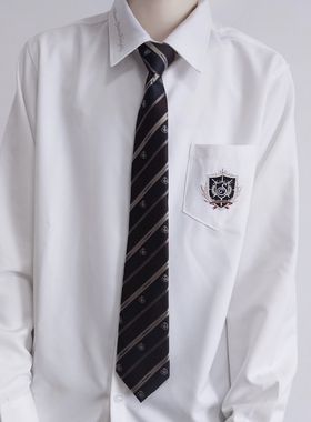 【刺篇】原创JK/DK制服刺金骑士刺绣衬衫英文上衣长袖日系男女款